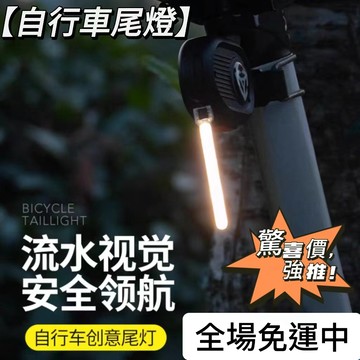 【原廠免運】2024新款 腳踏車自行車單車尾燈后燈車燈 夜騎燈安全燈警示燈流水燈領航燈 USB充電燈智能剎車燈
