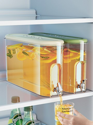 大容量帶龍頭夾縫冷水壺家用冰箱果汁桶冷泡壺耐高溫涼茶壺/水壺/茶壺/涼水壺/冷水壺/飲料壺/冷飲壺