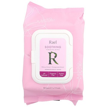 Rael, 女性私密部位舒緩護理溼巾，無香型，30 片