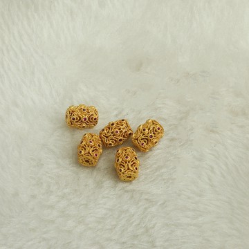 宏雲Hongyun-tl- （10pcs/份）- 沙金包金六角通孔柱形隔珠 diy手工飾品配件 仿碧玉松石鑲嵌串珠