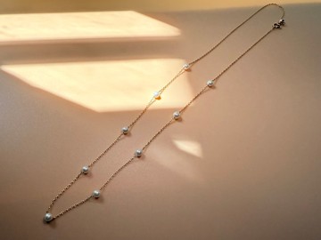 天然淡水珍珠14KGF滿天星法式項鍊  獨立原創設計 新年情人節禮物