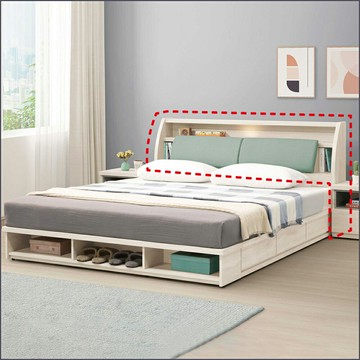 3.5 / 5 / 6尺USB夜燈床頭箱 標準雙人 雙人加大 床頭背板 床片 【275B0822】Leader傢居館275-1205