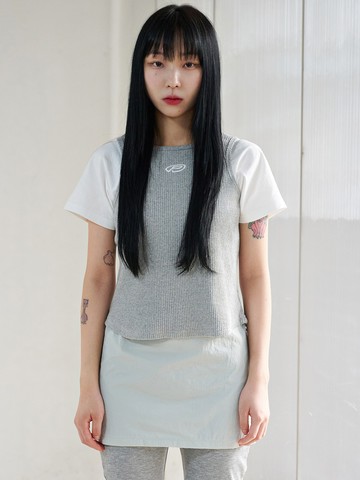 TS Layered Tank T-Shirt _ Grey