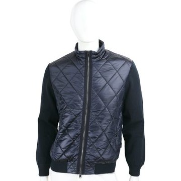 Woolrich 菱格縫線拼接針織 亮面深藍 PrimaLoft保暖棉尼龍外套 夾克(男款)