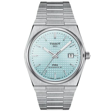 TISSOT 官方授權 PRX系列 簡約復古機械腕錶-冰藍 錶 手錶 送禮 / T1374071135100 / T137.407.11.351.00