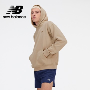 【New Balance】 NB 螺紋拼接連帽長袖上衣_男性_卡其色_MT41534SOT