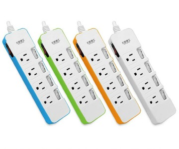 【太星電工MAXSTAR】OCD54309一發連動 彩色3孔5開4插9尺 電腦線 延長線(顏色隨機)