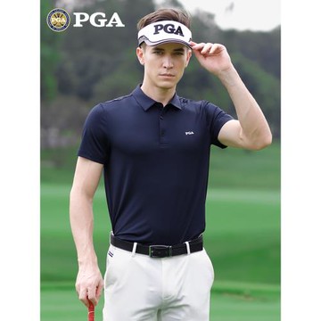 美國PGA  高爾夫服裝 男士短袖t恤 透氣速干 男裝衣服polo衫上衣