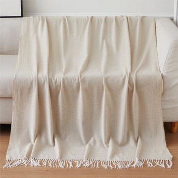 新款休閑毯沙發毯午休空調毯純色簡約帶有流蘇毯子