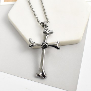 十字架項鍊 亞當夏娃骨頭鋼製NB1137
