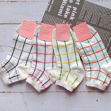 【S.One】韓國襪-韓國製造 空運來台 彩色格紋襪 踝襪 短襪 女襪 正韓襪 ETNA fashon socks