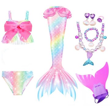 美人魚尾巴兒童裙子泳衣裝公主比基尼分體溫泉游泳服女孩洋氣泳裙