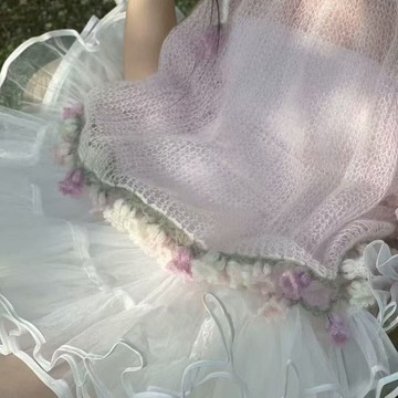 🔥新款🔥毛綫手工diy鈴蘭花束吊帶裙創意手工編織毛綫花束吊帶裙鈎針棒針diy毛線針織/手作材料包/鉤織毛線 HYS9