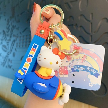 限量預購【遊戲家】三麗鷗鑰匙圈 飛機公仔吊飾 - Hello Kitty