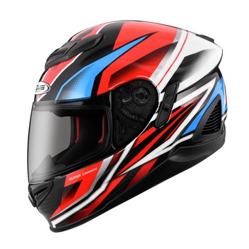 【國產碳纖首選】ZEUS 1600 AK10 透明碳纖紅 全罩式安全帽