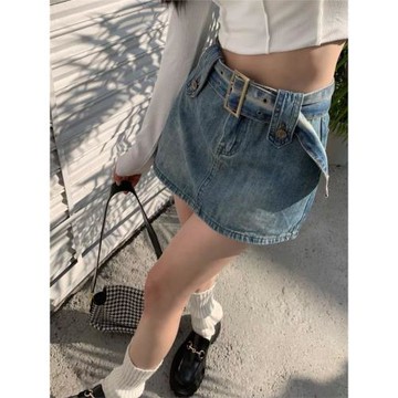 辣妹顯瘦高腰短裙牛仔裙半裙秋季大碼包臀裙女半身裙設計感裙子潮