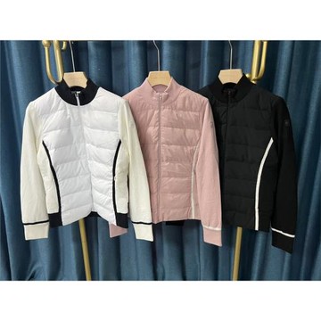 29P002  出口韓高爾夫女士針織羽絨拼接外套防風立領拉鏈鵝絨新品