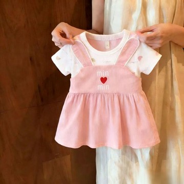❤️百搭童裙❤️女童連衣裙夏季新款寶寶可愛漢堡背心裙韓版兒童娃娃領花苞公主裙 9XLO