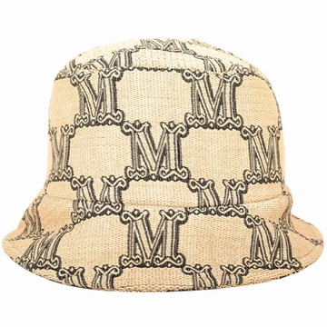 Max Mara MARAT M字徽標刺繡亞麻感編織漁夫帽