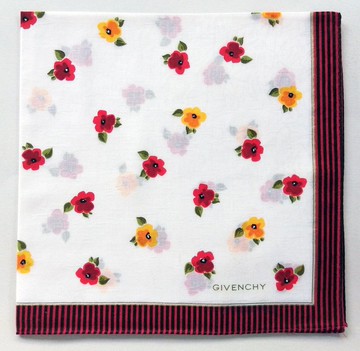 Givenchy 古董手帕 碎花緹花織紋棉布 獻給她的禮物 20 x 19.5 英吋