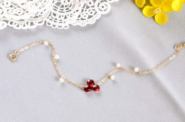 紅榴石石榴石 x 珍珠手鍊