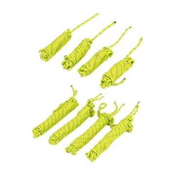 FL 生活+ 5.5mm加粗防滑雙反光營繩 - 適用於天幕、帳篷、炊事帳  螢光綠  雙頭 7m x 4 + 單頭 3.5m x 4