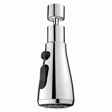 Qore 強勁增壓去污除汙通用接口/節水器/水龍頭延長管/防濺起泡器/360度旋轉廚房水龍頭延伸器 兩檔調節  銀色  1個