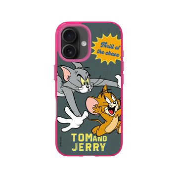 iPhone 16 Clear 粉漾桃 - 湯姆貓與傑利鼠 Tom and Jerry - 你跑我追