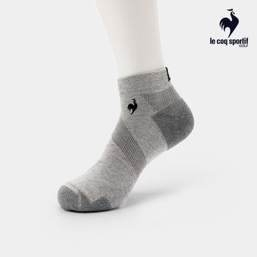 【LE COQ SPORTIF GOLF公雞高爾夫】男款灰色獨特螺旋結構抗菌防臭設計支持輕鬆行走球襪 QGV0J005