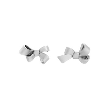 [銀針] 銀結禮物耳環 / Silver Bow Gift Earring