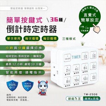 Dr.AV~簡單按鍵式倒計時定時器(TM-2506)1入 聖岡科技