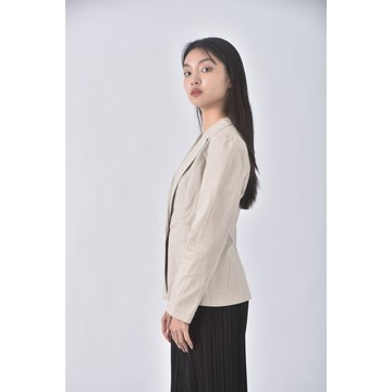 (S) wanko質感棉質杏色外套二手衣