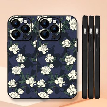 昆穎復古優雅白玉蘭16手機殼新款高級感14氣質奢華13藝術12梔子花皮質防摔小眾全包鏡頭玉蘭花