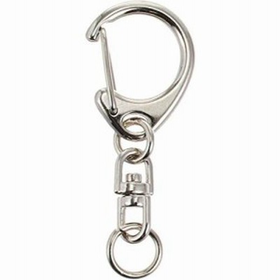 NBK 回転カン付きワンタッチキーホルダー金具 10個入り 全長4.5cm シルバー KD12 手芸 手芸材料 ハンドメイド 手作り DIY 副資材