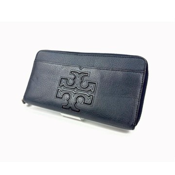 Tory burch 雙T-LOGO素面拉鍊長夾