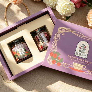 經典禮盒 - 台灣玫瑰花瓣醬+玫瑰花茶