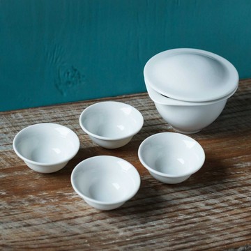 Yamatsu 美濃燒茶器組・手工しぼり出し急須附4入茶杯