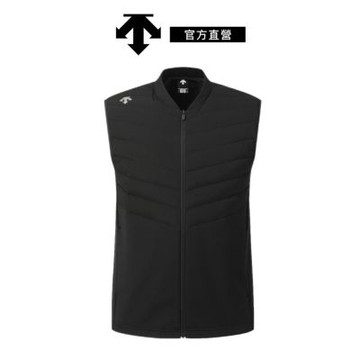 【DESCENTE】迪桑特 男士 輕量拼接羽絨運動背心(黑色)