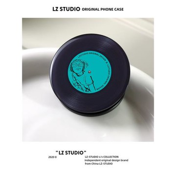 lz原創唱片黑膠磁吸旋轉氣囊支架伸縮通用手機殼桌面懶人創意個性