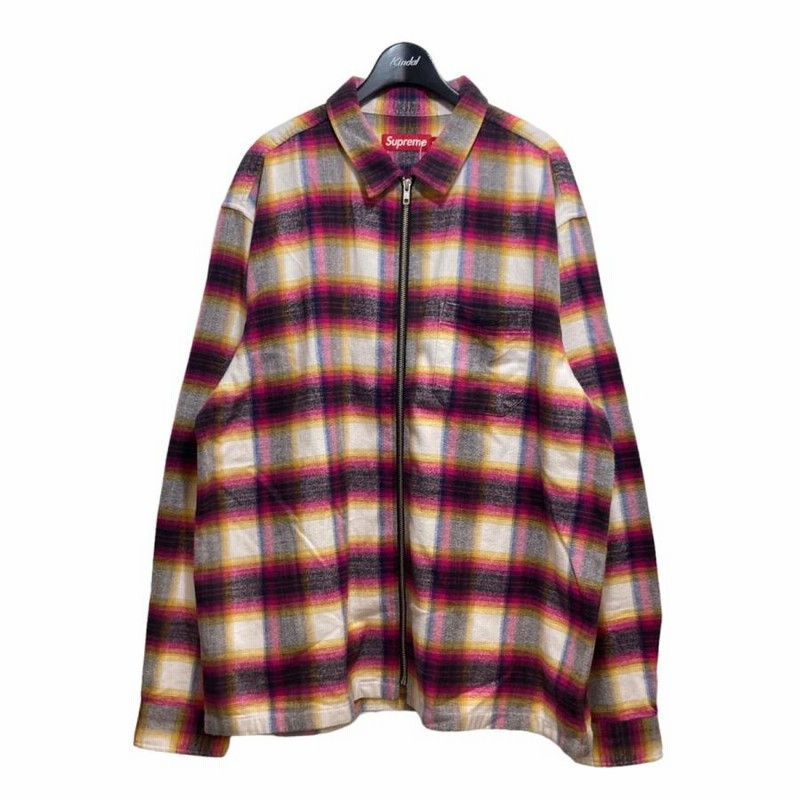 値下げ】Supreme 24SS Shadow Plaid Flannel Zip Up Shirt ジップ 