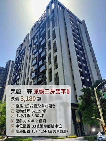 ✨【中路】美麗一森高樓層景觀，知名建商雙車位三房 ｜桃園市桃園區正光路