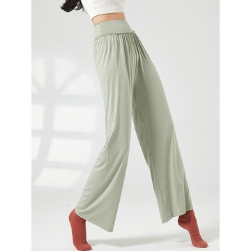 共妍中國古典現代舞蹈形體訓練功服裝高腰褶皺日常垂感直筒褲子女