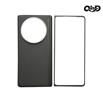 QinD vivo X Fold 5 5G 凱夫拉碳纖維紋磁吸保護殼