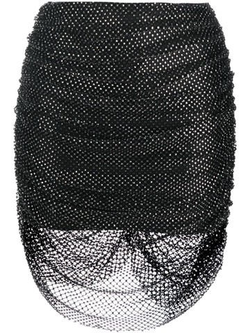 Giuseppe Di Morabito - rhinestone-embellished mesh miniskirt - women - Polyamide - XS/S - Black