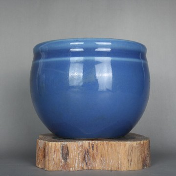 晚清民國民窯天藍釉小缸古玩古董陶瓷器仿古老貨收藏品文房擺件