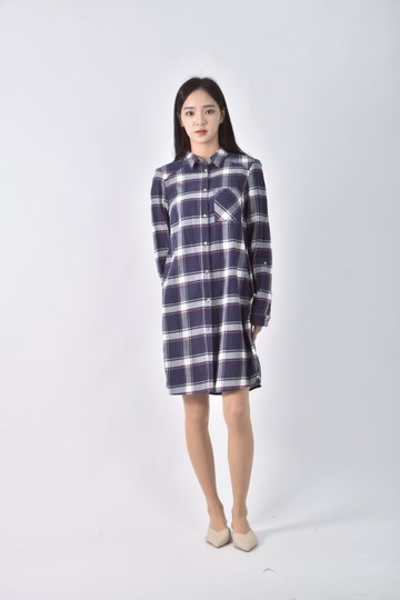 (M) net ladies格紋藍色洋裝