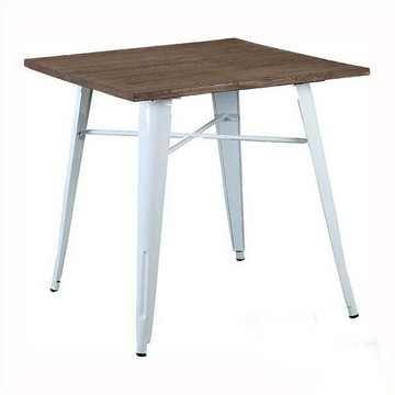 法國工業風格 tolix 鐵 + 木 榆木 80CM 方形餐桌 TB021