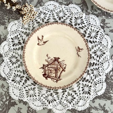 40800-典雅法國古董Franco-Anglaise 淺盤21cm