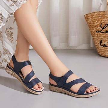 2025夏季新款厚底涼鞋女軟底防滑平底孕婦休閑涼鞋女松糕底沙灘鞋