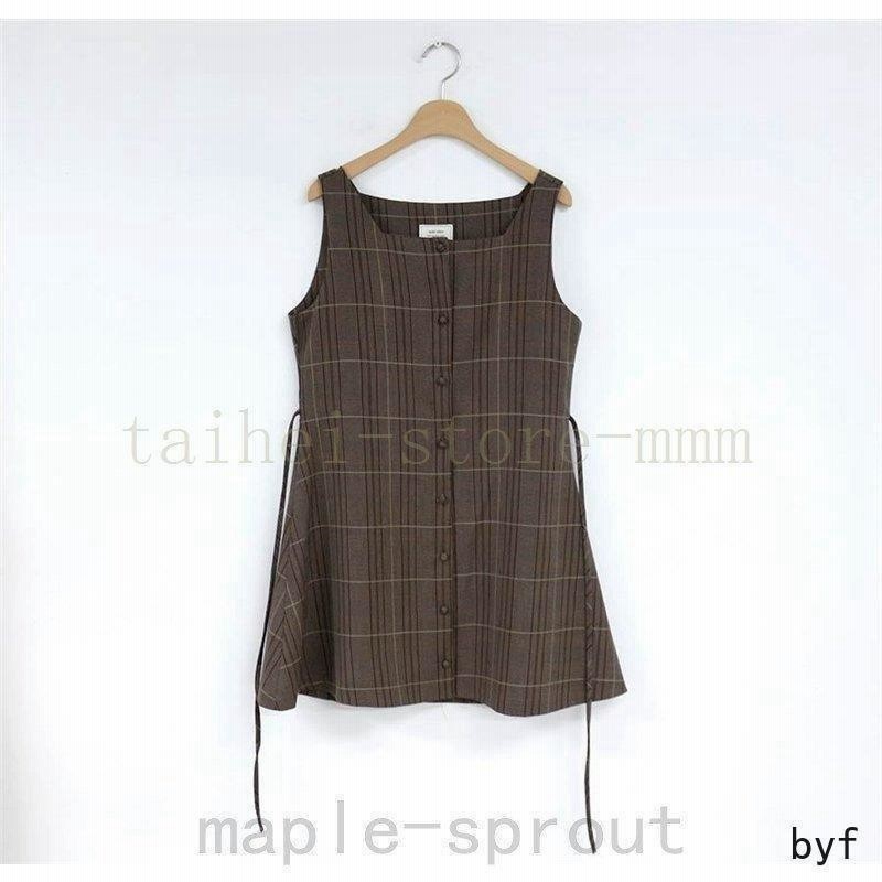 韓国 服 レディース ワンピース チェック レトロ トップス